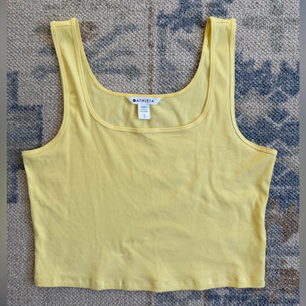 Athleta Cropped Tank Yellow
